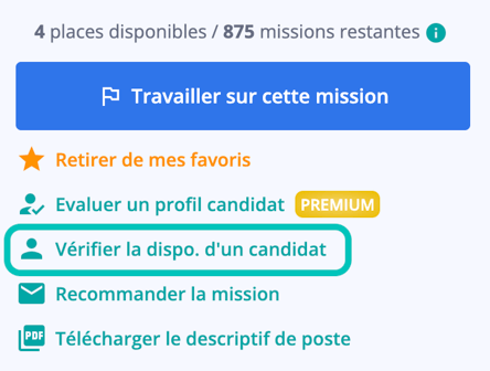 Vérifier la dispo dun candidat